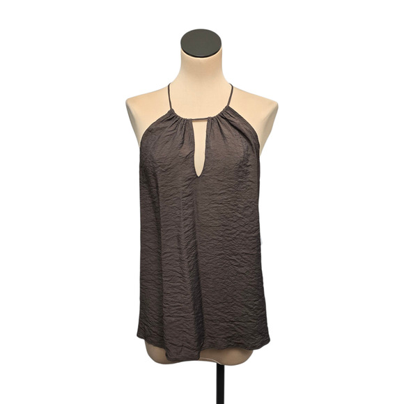 NWT Bailey 44 Halter Top Womens‎ Medium Taupe Keyhole Lightweight Crinkle Tank - Picture 1 of 11